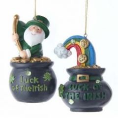 LUCK OF THE IRISH 2 PIECE ORNAMENT SET